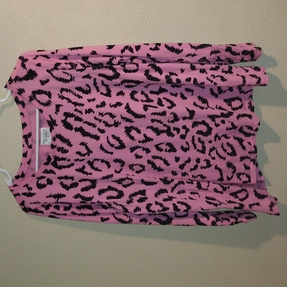 Seed to Style Organic Cotton Angled Hemn Leopard Print Pink Top L - Picture 2 of 7